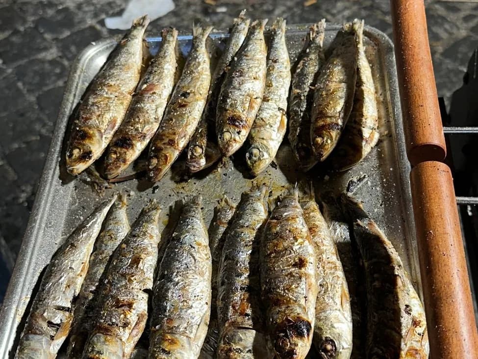 Sardines grillées sur un grill de rue à Lisbonne, plat typique des fêtes de Santo António